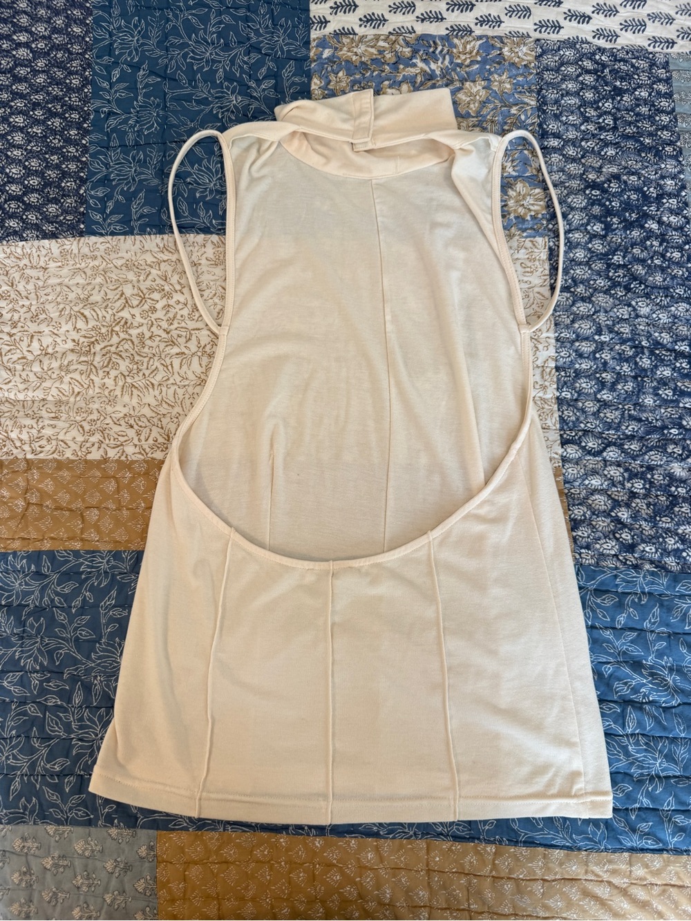 Reformation Cream Open-Back Halter Camisole